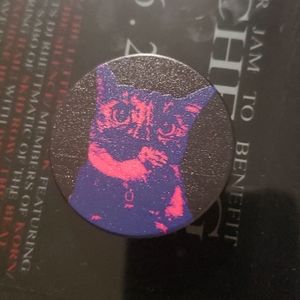 Cool Trippy Cat Pop Socket - Phone Socket